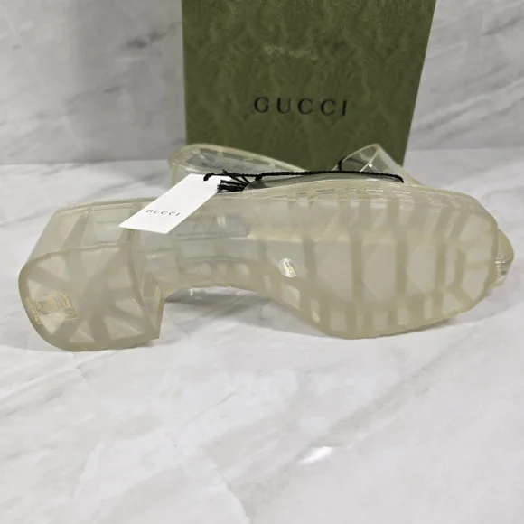Gucci Women's Clear Slide Sandals - Picture 10 of 12